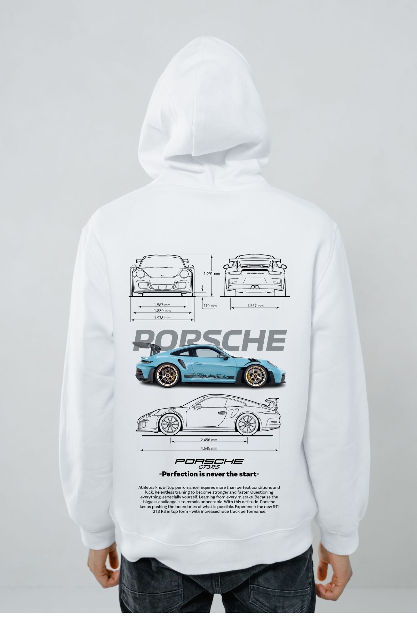 🏁 Hoodie Urban "Porsche 911 GT3 RS" – Edición blanco Premium 🏁