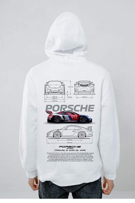 🏁 Hoodie Urban "Porsche 911 GT3 RS" – Edición blanco Premium 🏁