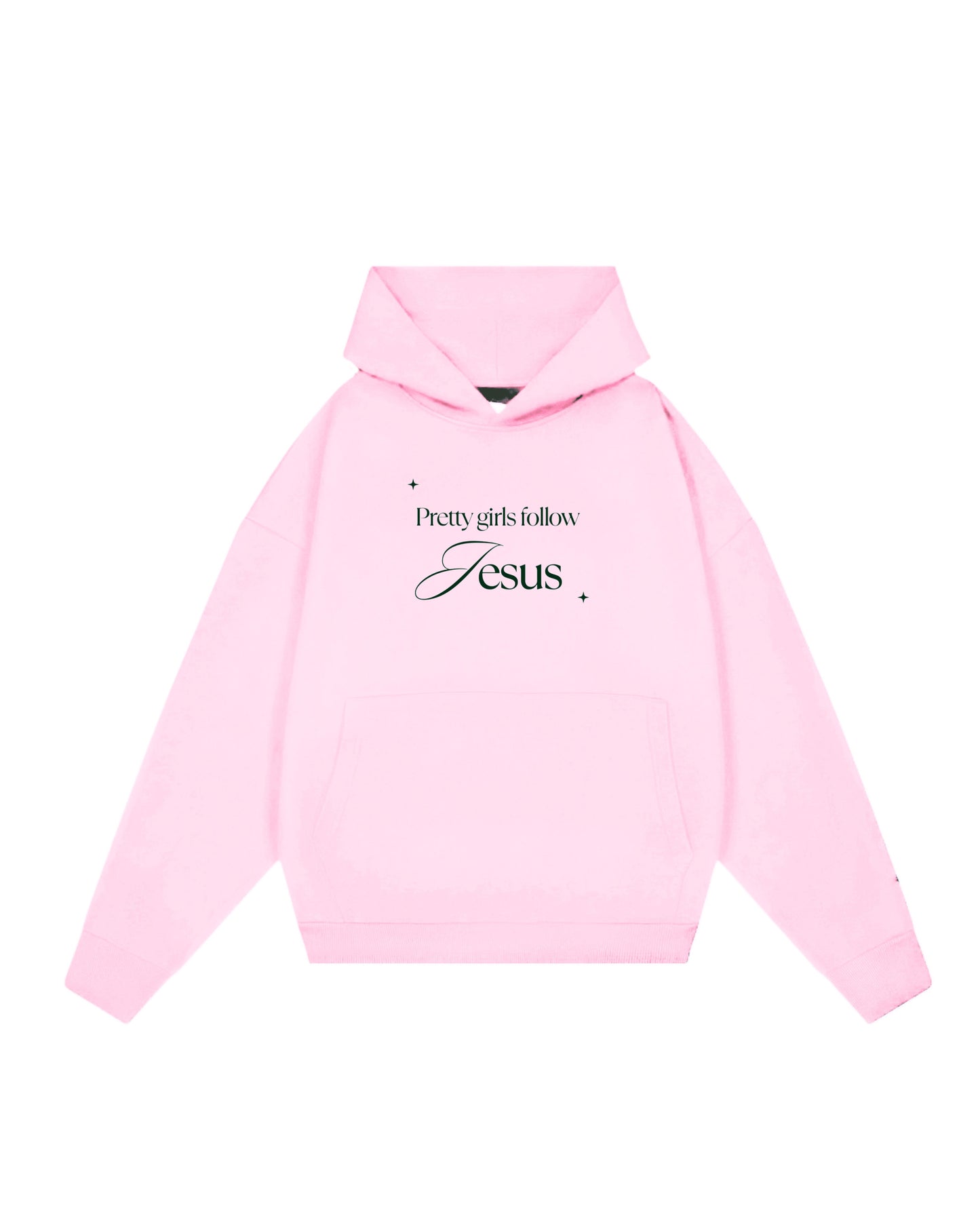 Hoodie rosa pretty girls follow Jesús