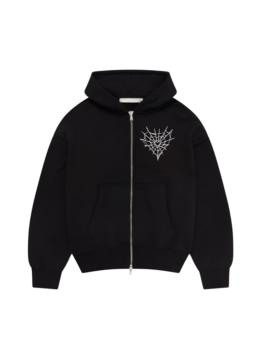 Hoodies zip araña negro