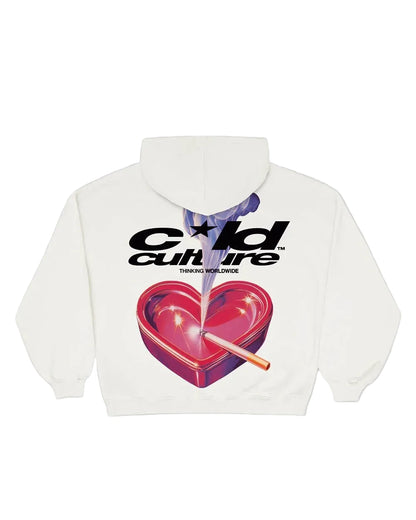 Hoodie blanco  mangas globo cold culture