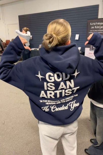 Hoodie God puff Francia modelo recto