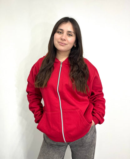 Basic red - Hoodie Clásico zip