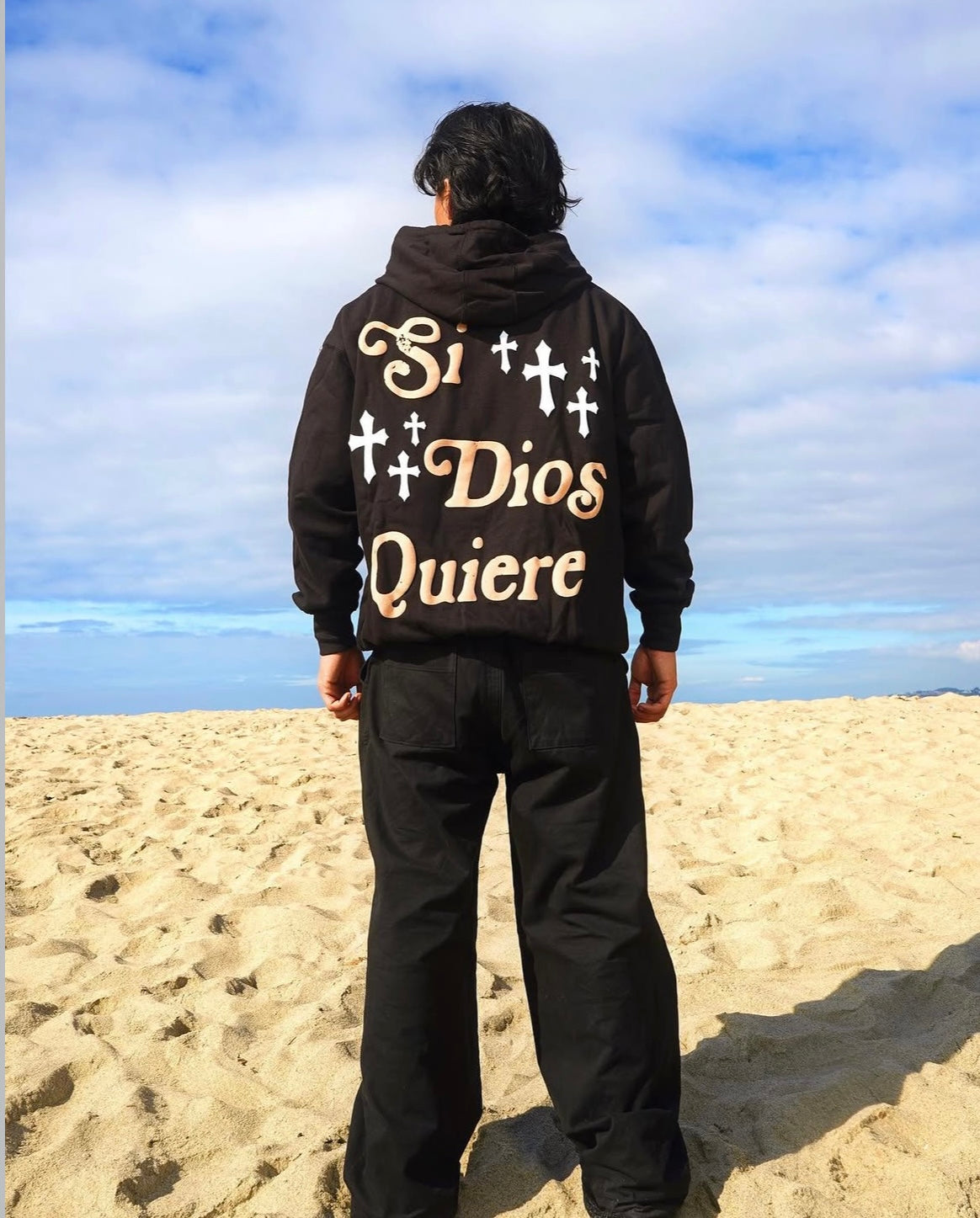 Hoodie si Dios quiere  modelo globo puff