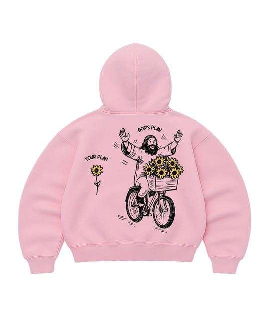 Hoodie god mangas globo pink