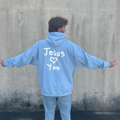 Hoodie Jesús LOVE you celeste