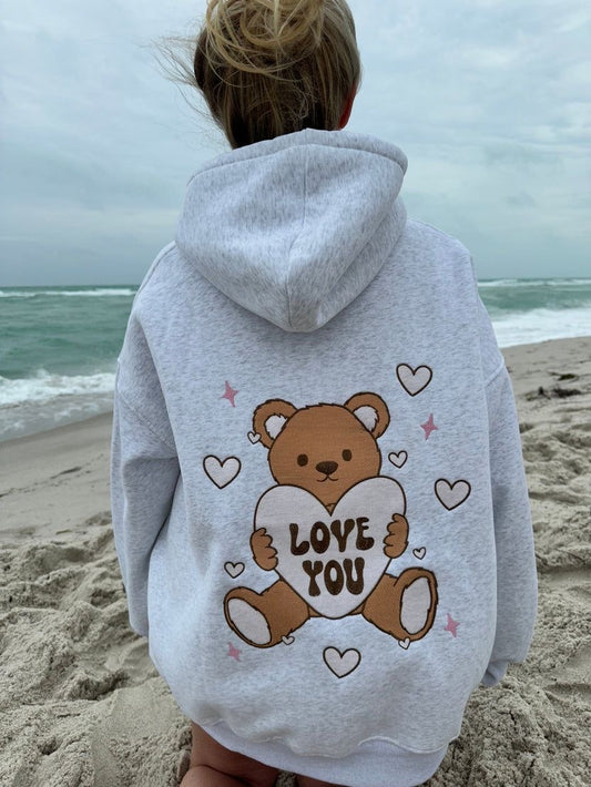 Hoodie gris oso love you