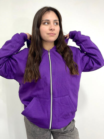 Basic purple   - Hoodie Clásico zip