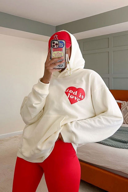 Hoodie  blanco ★god is love jesus