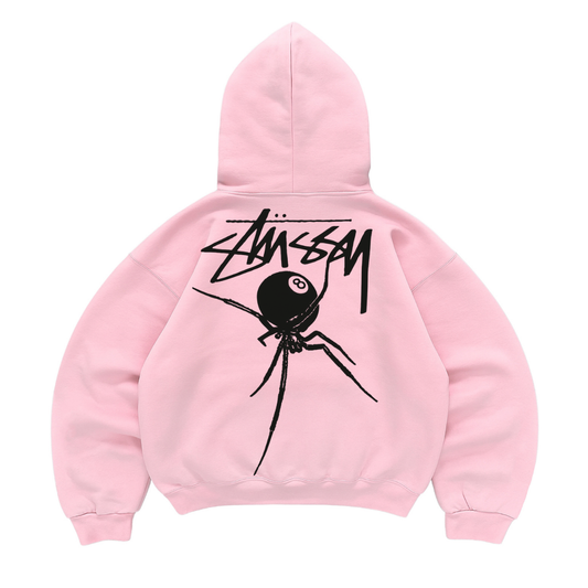 Hoodie mangas globo araña stussy