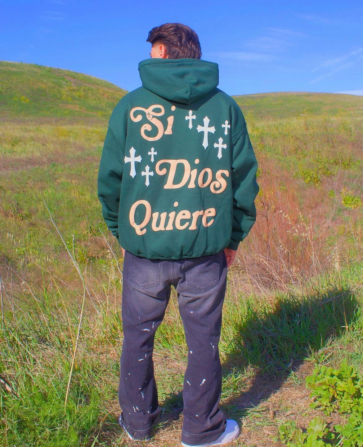 Hoodie si Dios quiere  modelo clásico puff