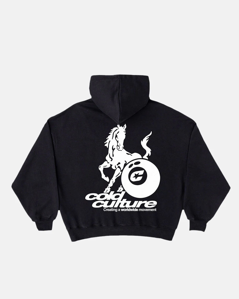 Hoodie Negro mangas globo caballo Cold culture