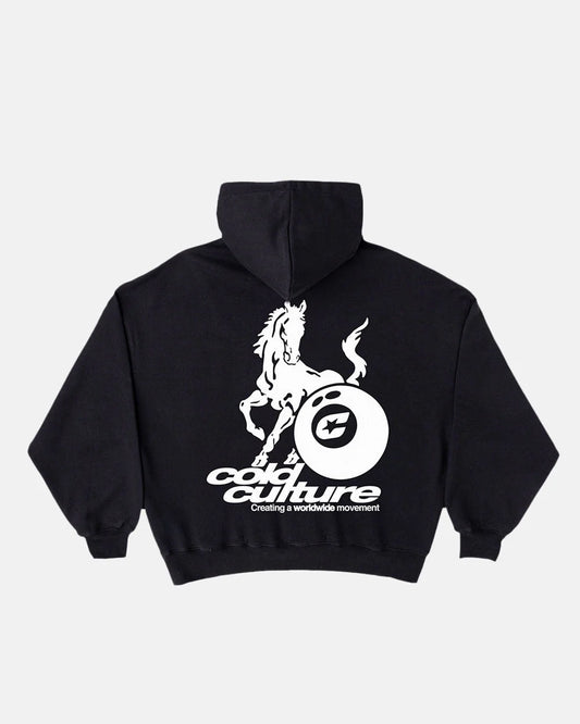 Hoodie Negro mangas globo caballo Cold culture