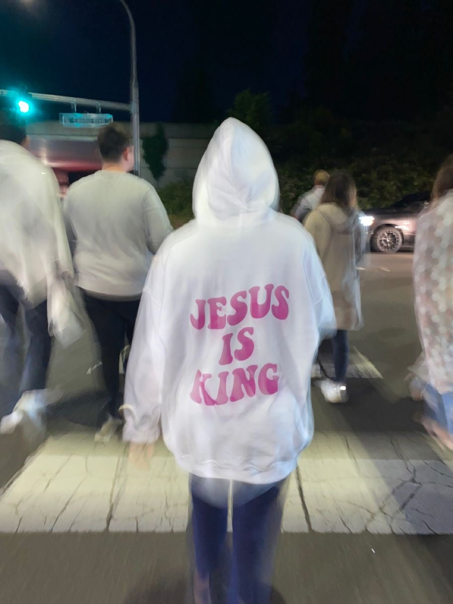 Hoodie clasico blanco Jesús is king