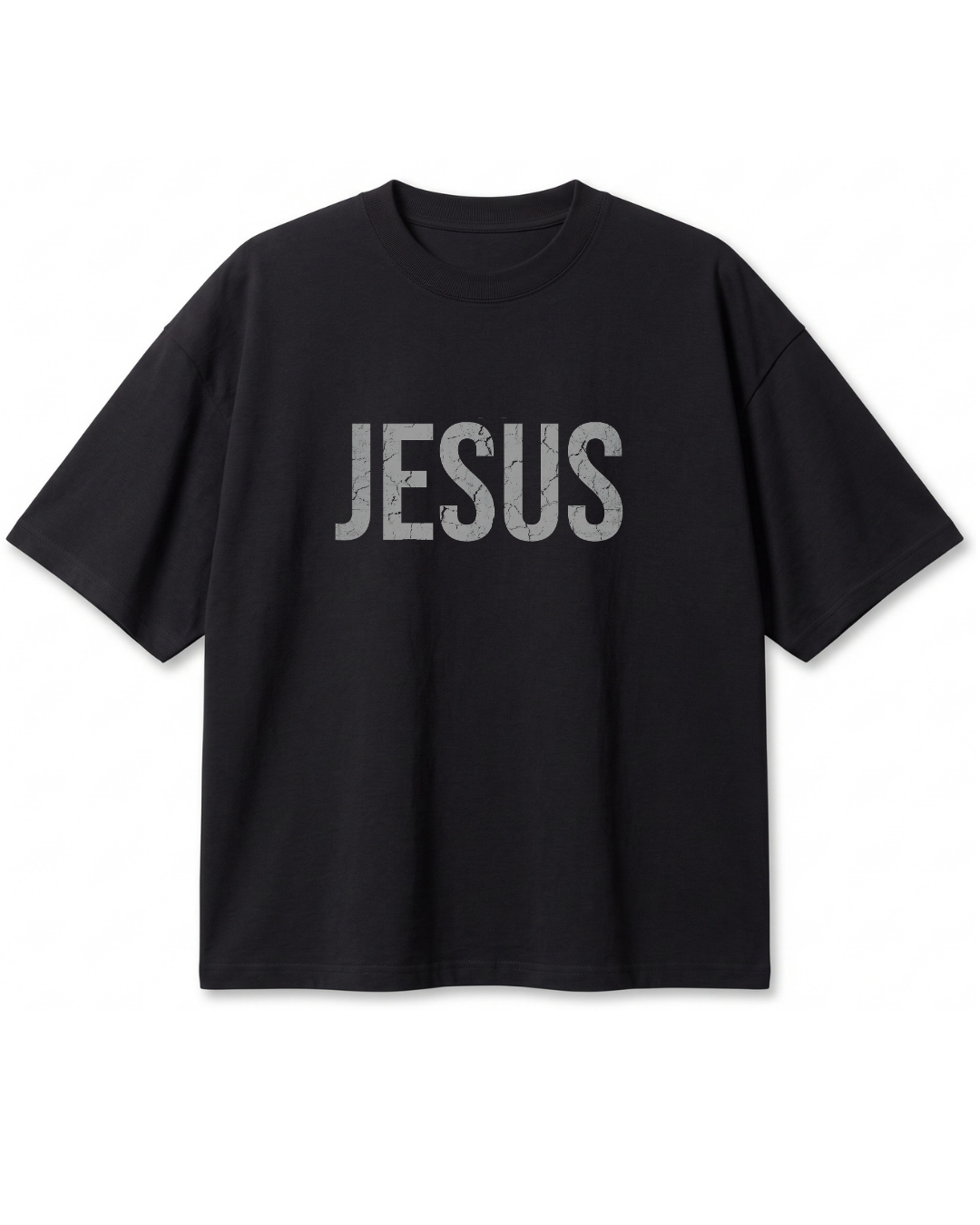 Polera Oversize Ask Me About Jesus | Frente y Espalda