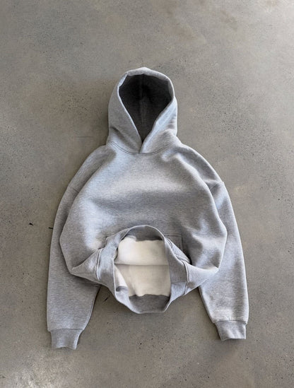 Hoodie manga globo Basic gris