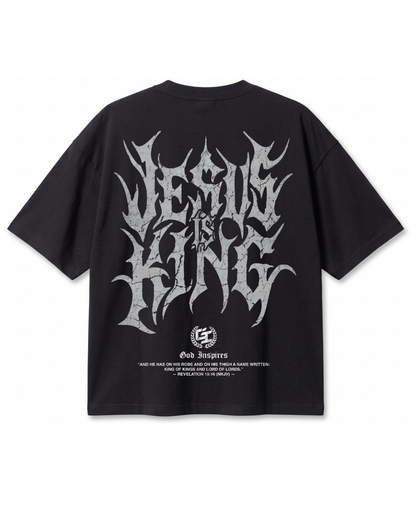 Polera Oversize Jesus Is King Gótico | Frente y Espalda
