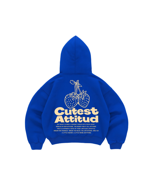 Hoodie cherry    modelo manga globo  Azul rey