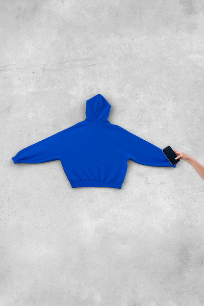 Hoodie manga globo Basic azul