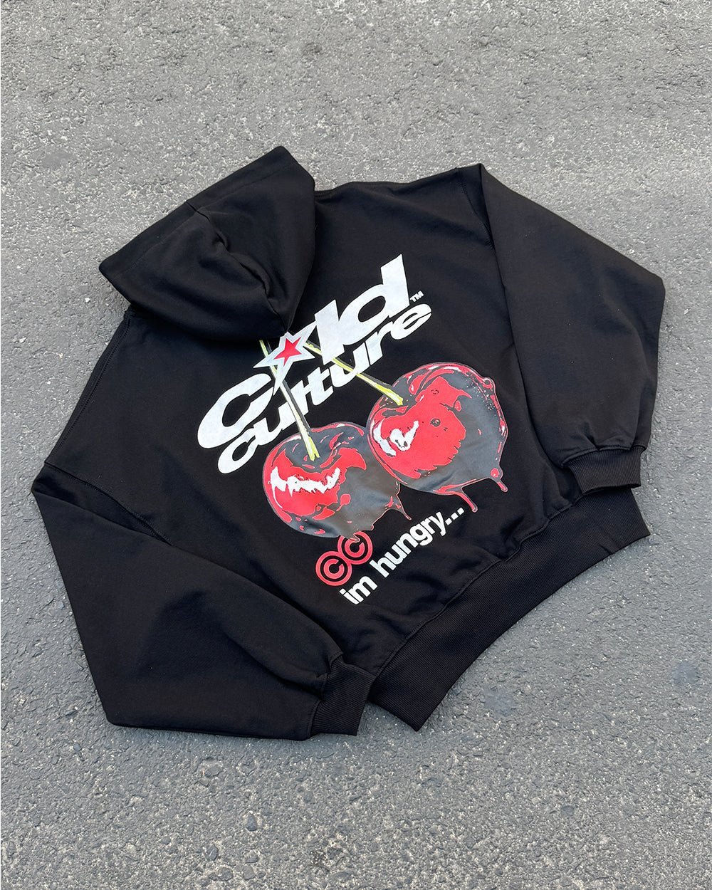 Hoodie negro mangas globo cold culture