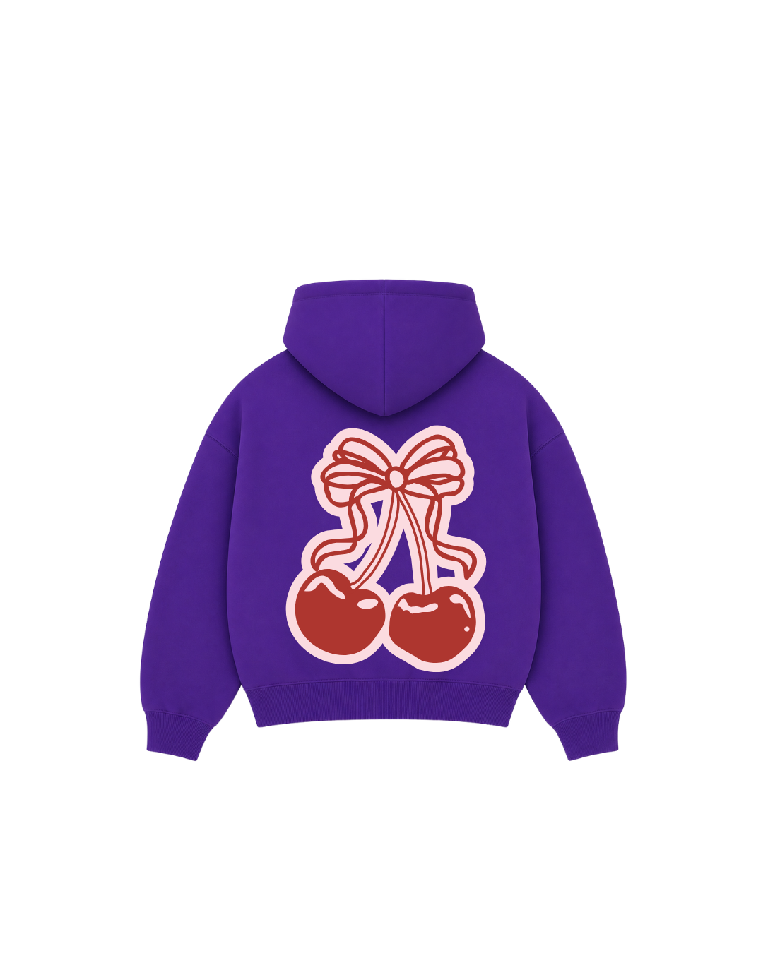 Hoodie cherry purple zip clasic
