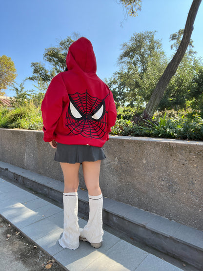Hoodies zip araña rojo