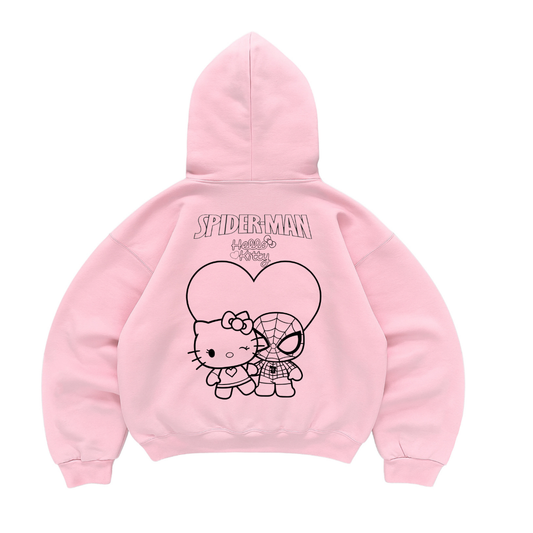 Hoodie mangas globo spider x hello kitty
