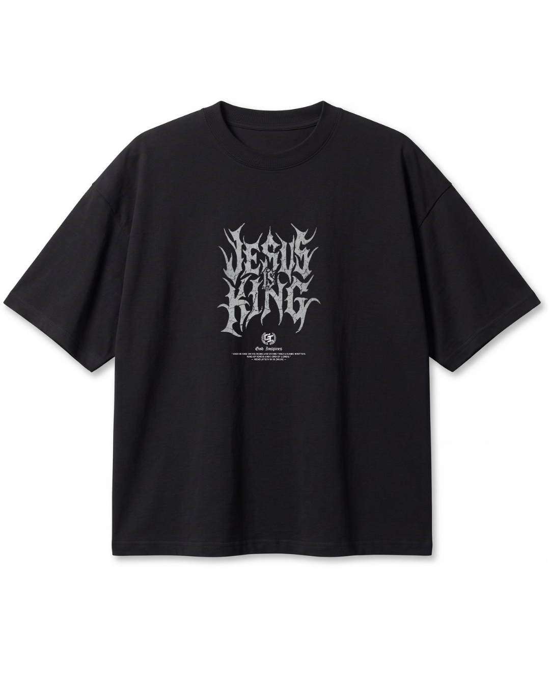 Polera Oversize Jesus Is King Gótico | Frente y Espalda