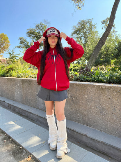 Hoodies zip araña rojo