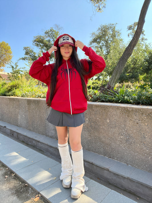 Hoodies zip araña rojo