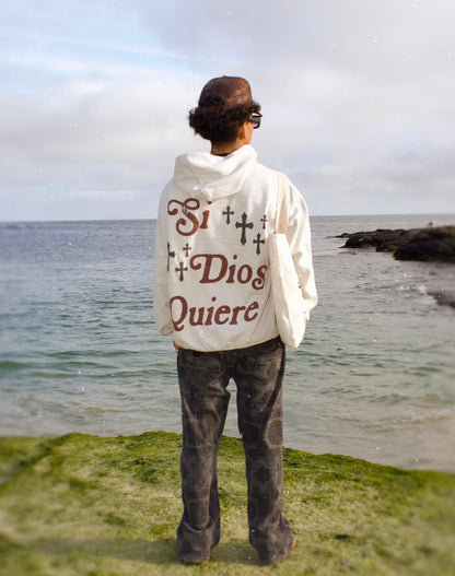Hoodie si Dios quiere  modelo globo puff