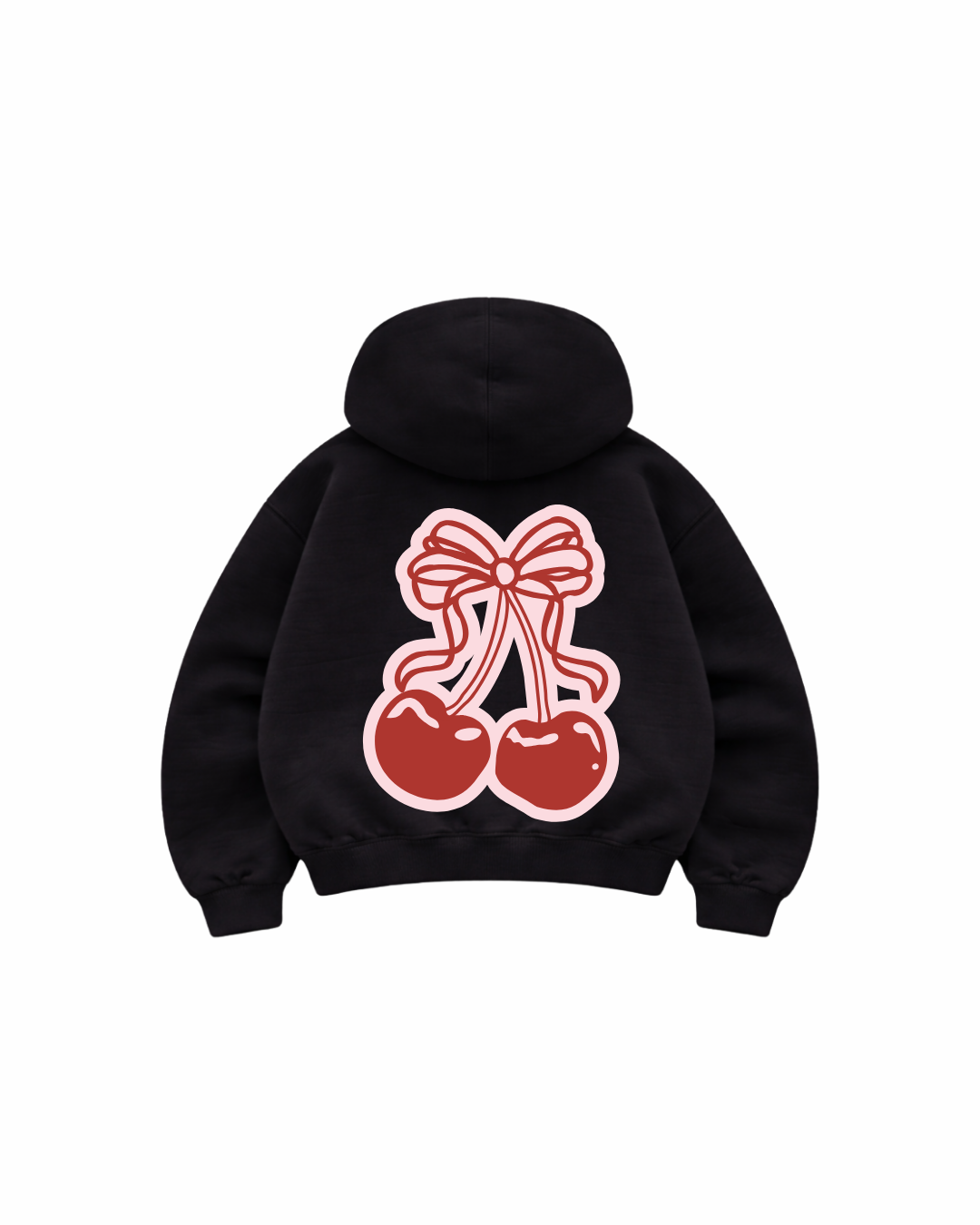 Hoodie Zip Mangas globo black cherry