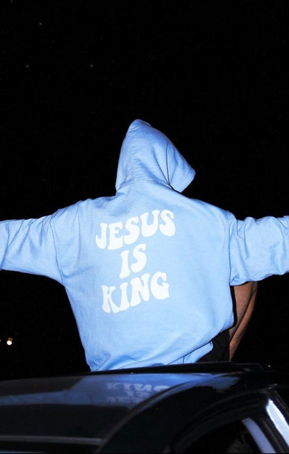 Hoodie clasico sky blue Jesús is king