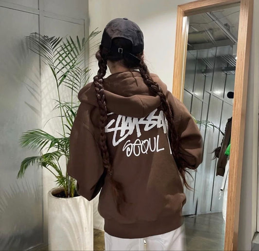 Hoodie  cafe stussy seoul