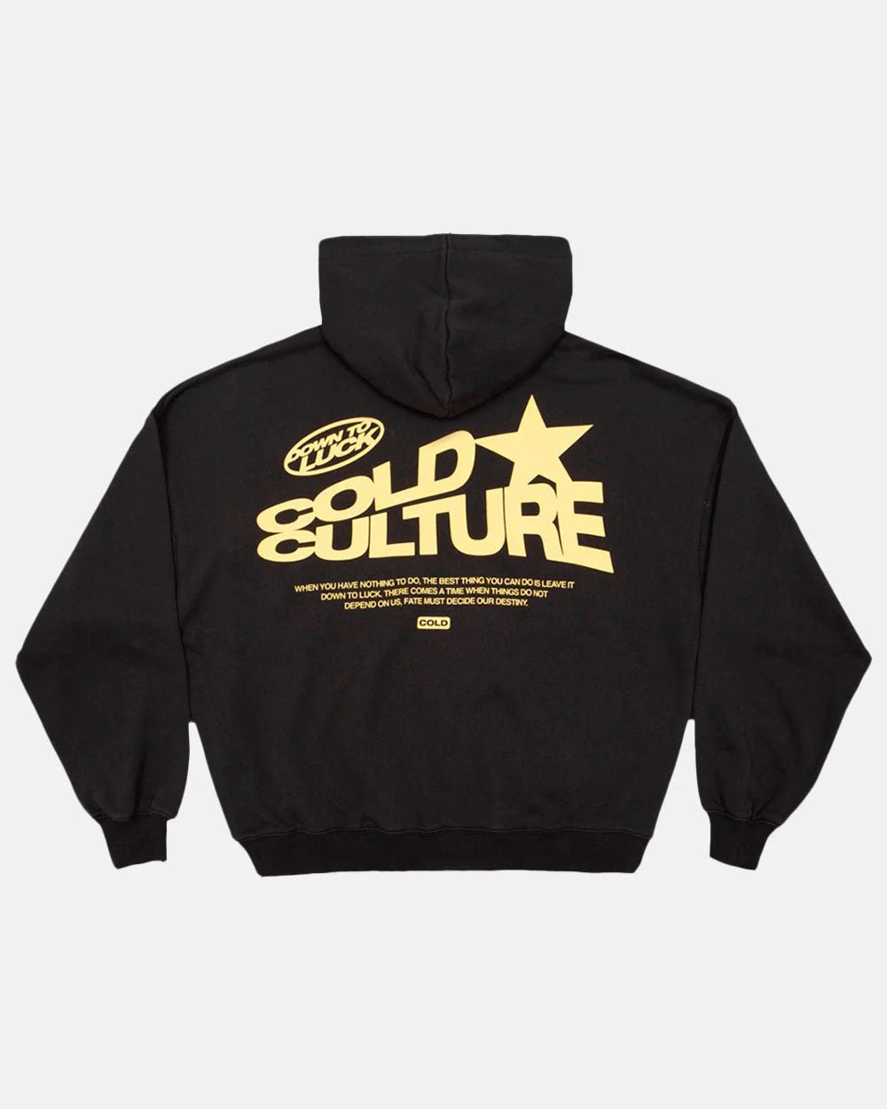 Hoodie negro mangas globo cold culture dorado