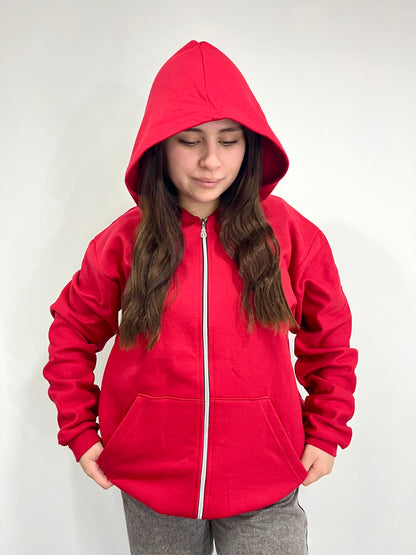 Basic red - Hoodie Clásico zip