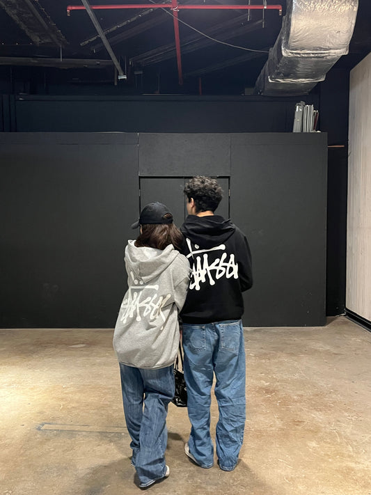 Hoodie stussy cierre  gris