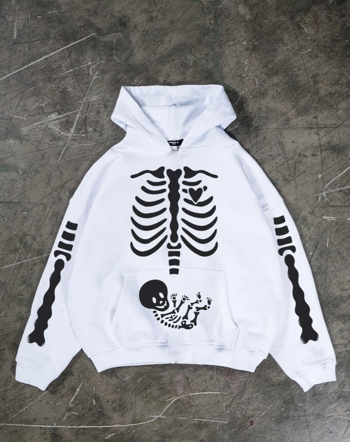 Hoodie blanco esqueleto