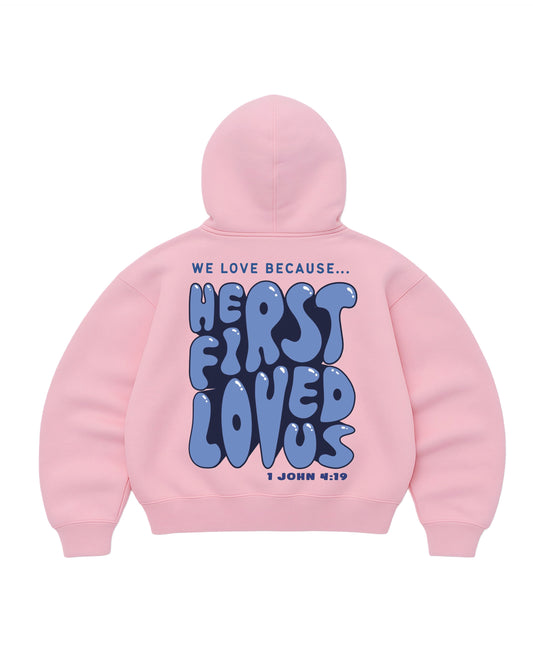 Hoodie god mangas globo pink