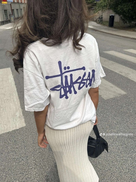 Tshirt stussy logo azul marino