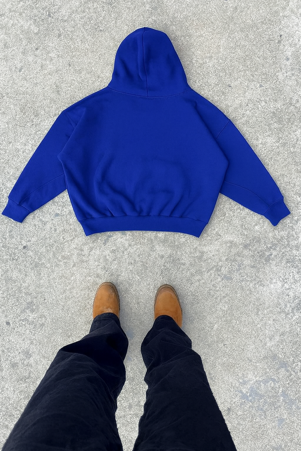 Hoodie manga globo Basic azul