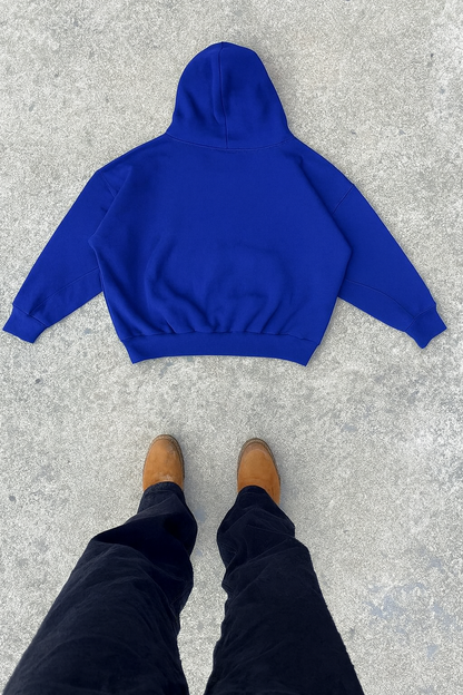 Hoodie manga globo Basic azul