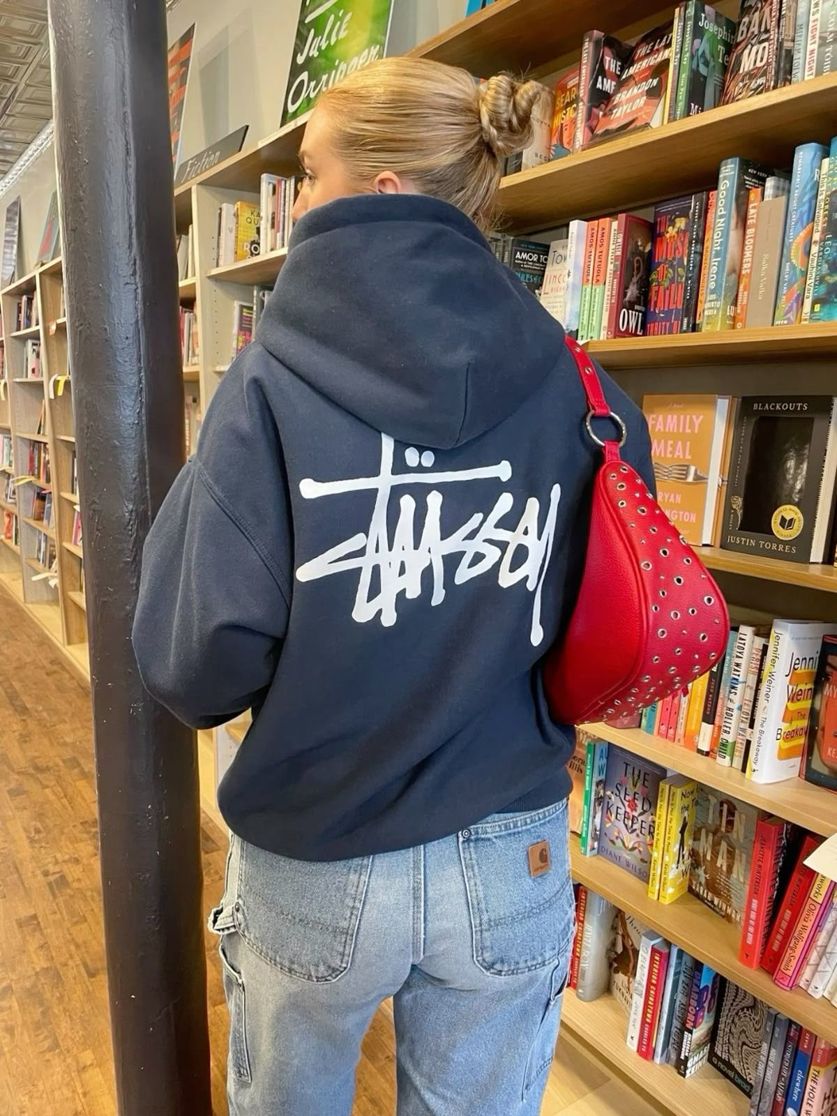Hoodie stussy azul marino