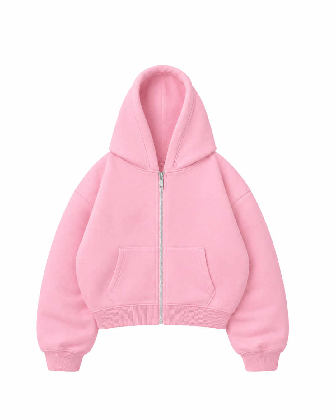 Hoodie Zip Mangas globo Basic pink