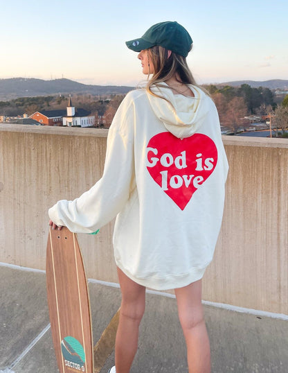 Hoodie  blanco ★god is love jesus