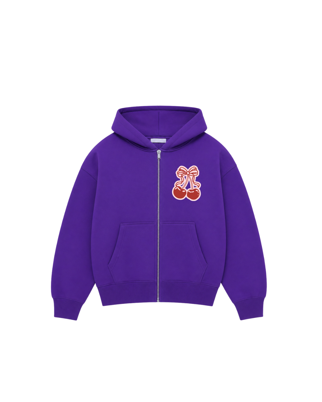Hoodie cherry purple zip clasic