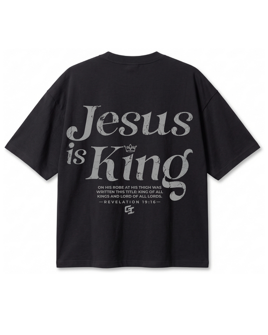 Polera Oversize Jesus Is King Clásico | Frente y Espalda