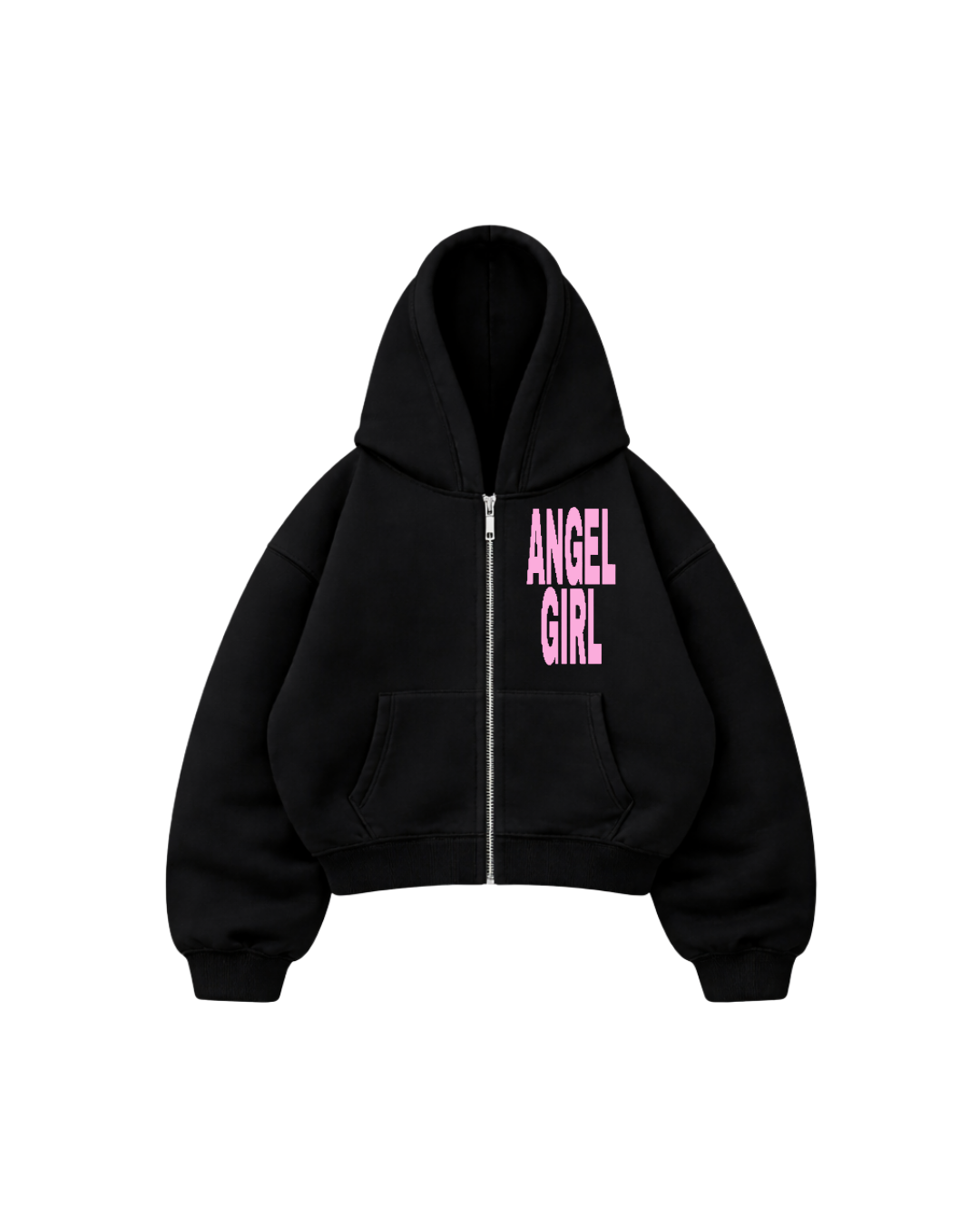 Hoodie Zip Mangas globo black ángel girl .
