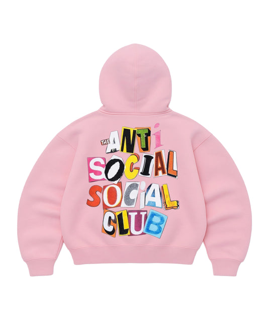 Hoodie antisocial mangas globo pink