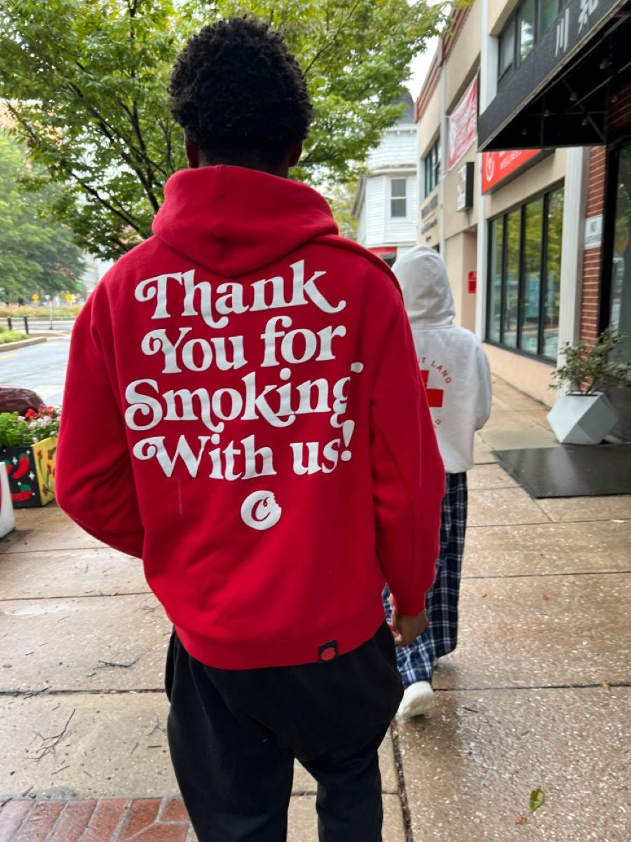 Hoodie rojo thank you for fucking